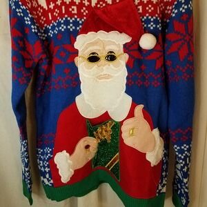 Holiday Time Santa Christmas Sweater‎ M 38/40 Unisex